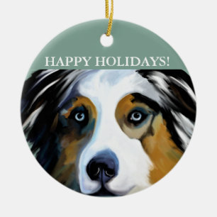 AUSTRALIAN SHEPHERD   CERAMIC TREE DECORATION