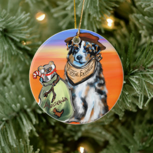 AUSTRALIAN SHEPHERD CERAMIC TREE DECORATION