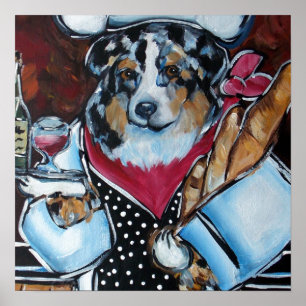 AUSTRALIAN SHEPHERD CHEF POSTER