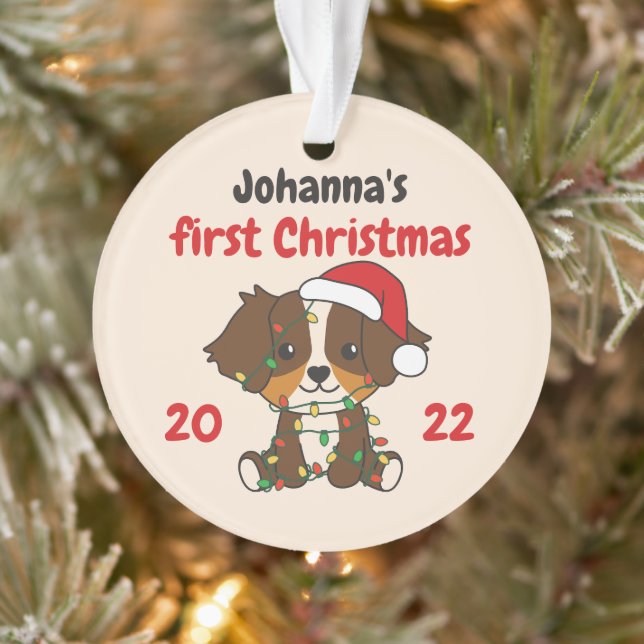 Australian Shepherd Christmas Babys first Christma Ornament (Tree)