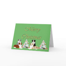 Australian Shepherd Christmas Card