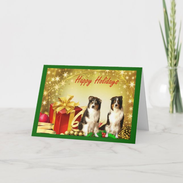 Australian Shepherd Christmas Card Gifts (Front)