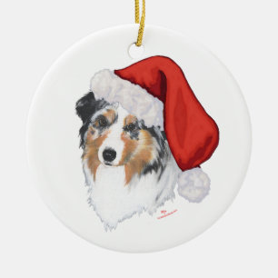 Australian Shepherd Christmas Ceramic Tree Decoration