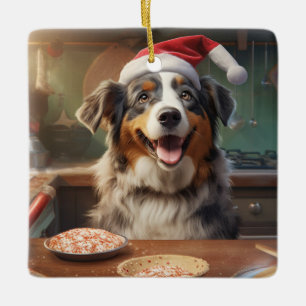Australian Shepherd Christmas Cookies Holiday Ceramic Ornament