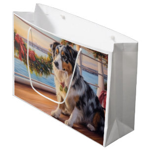 Australian Shepherd Christmas Cruise: Pawsome Large Gift Bag