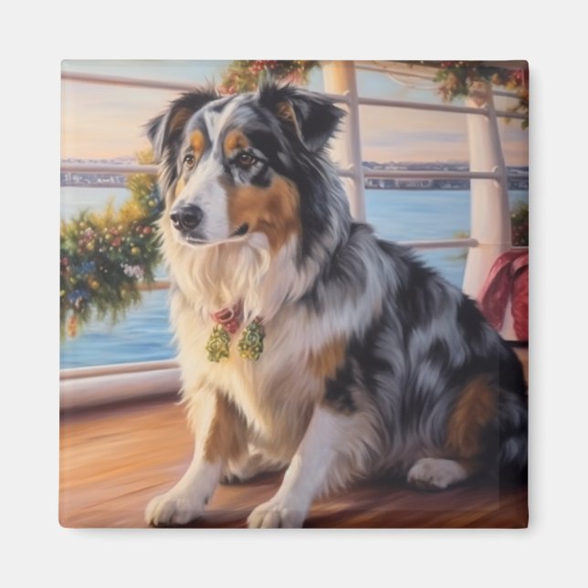 Australian Shepherd Christmas Cruise: Pawsome Magnet (Front)