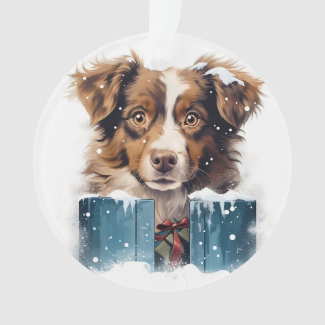 Australian Shepherd christmas,dog memorial gift,do Ornament (Front)