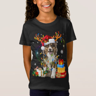 Australian Shepherd Christmas Dog Reindeer Funny X T-Shirt