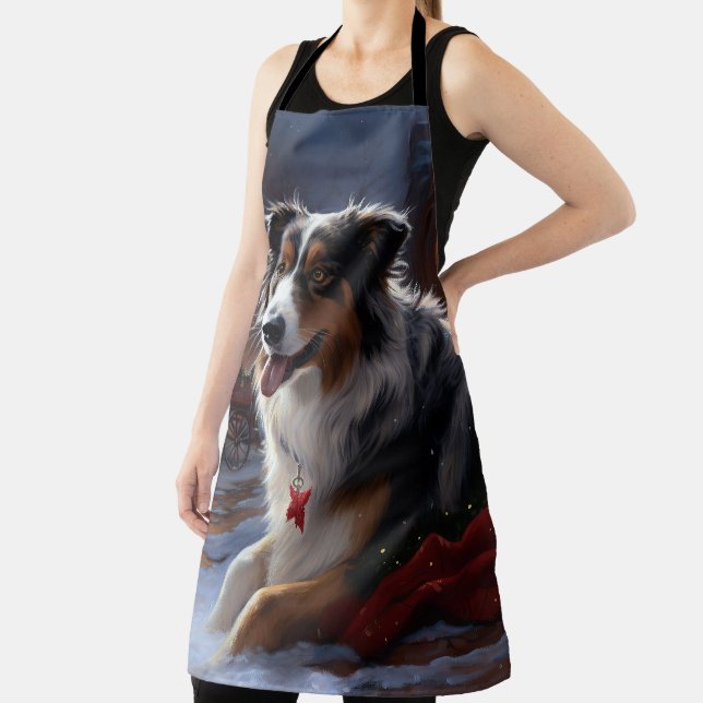 Australian Shepherd Christmas Festive Season  Apron (Insitu)