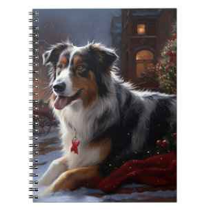 Australian Shepherd Christmas Festive Season Notebook