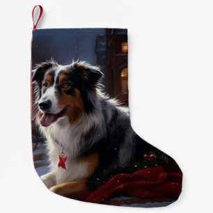 Australian Shepherd Christmas Festive Season Small Christmas Stocking