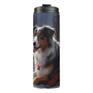 Australian Shepherd Christmas Festive Season  Thermal Tumbler