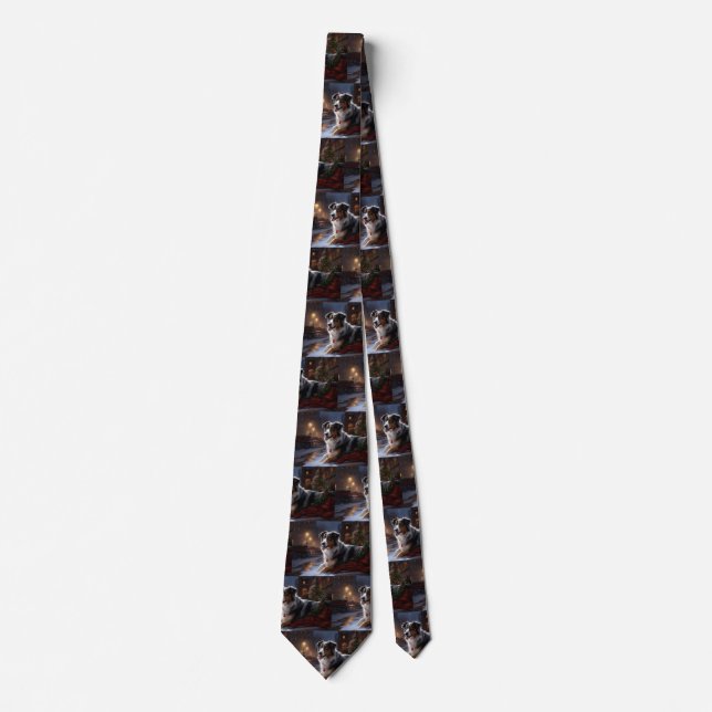 Australian Shepherd Christmas Festive Season  Tie (Front)