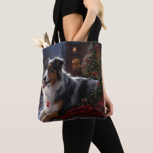 Australian Shepherd Christmas Festive Season  Tote Bag