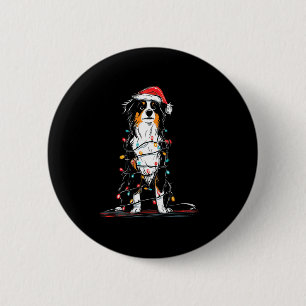 Australian Shepherd Christmas Graphics Dog Lights  6 Cm Round Badge