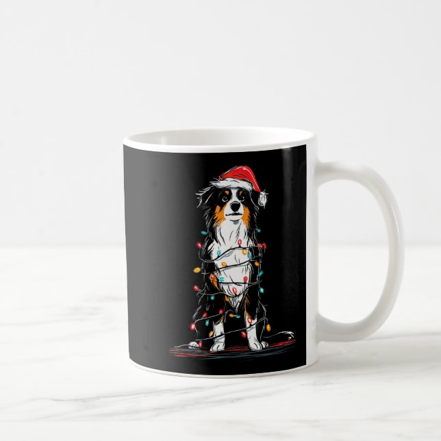 Australian Shepherd Christmas Graphics Dog Lights  Coffee Mug (Right)