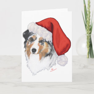 Australian Shepherd Christmas Holiday Card