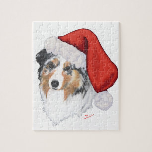 Australian Shepherd Christmas Jigsaw Puzzle