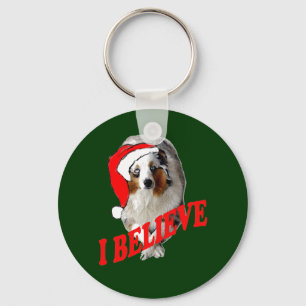 Australian shepherd Christmas Key Ring