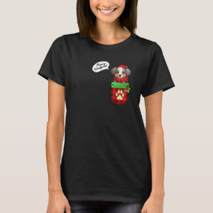 Australian Shepherd Christmas Merry Woofmas In Poc T-Shirt