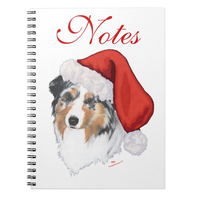 Australian Shepherd Christmas Notebook (Front)