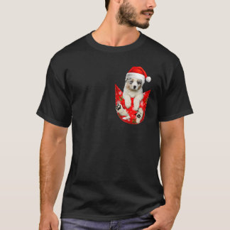 Australian Shepherd Christmas Pocket for dog T-Shirt