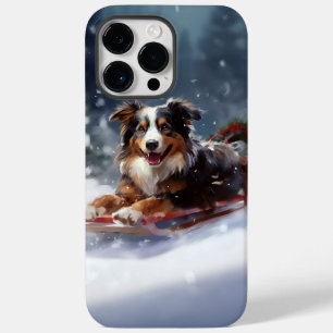 Australian Shepherd Christmas snow winter Case-Mate iPhone 14 Pro Max Case