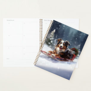 Australian Shepherd Christmas snow winter Planner