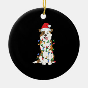 Australian Shepherd Christmas Tree Light Aussie Xm Ceramic Tree Decoration
