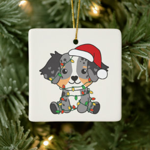 Australian Shepherd Christmas Winter Animals Ceramic Ornament