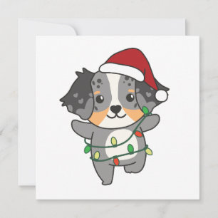Australian Shepherd Christmas Winter Animals Holid Holiday Card