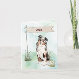 Australian Shepherd Congratulations on New Dog Note Card