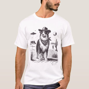Australian Shepherd Cowboy Aussie Cowboy Ufo  T-Shirt