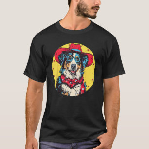 Australian Shepherd Cowboy Funny Dog Wild West T-Shirt