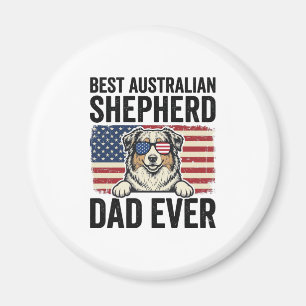 Australian Shepherd Dad Patriotic Vintage Magnet