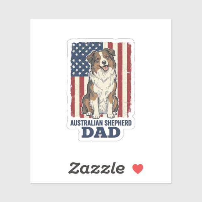 Australian Shepherd Dad Patriotic Vintage Vector D (Sheet)