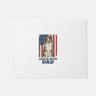 Australian Shepherd Dad Patriotic Vintage Vector D Doormat