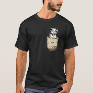 Australian Shepherd Dog And Pocket Owner T-Shirt