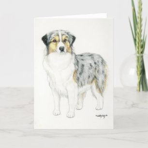 Australian Shepherd Dog Art Greeting Card
