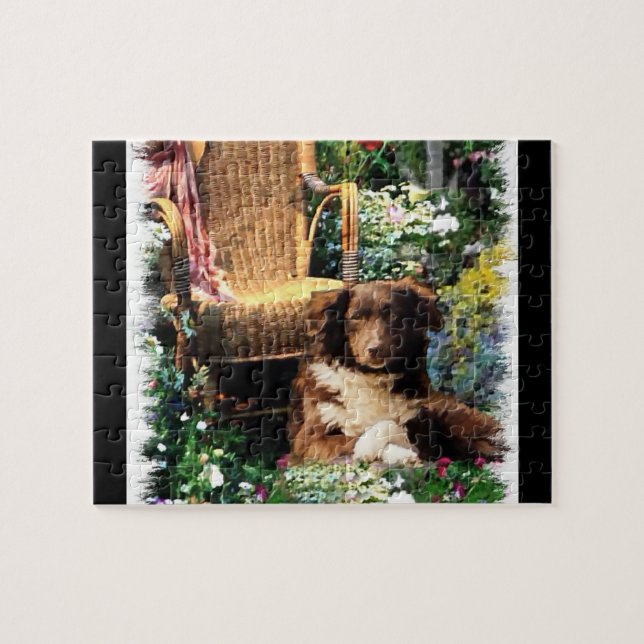 Australian Shepherd Dog Art Jigsaw Puzzle (Horizontal)