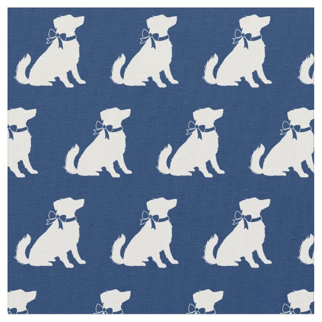 Australian Shepherd Dog Aussie Pet Navy Blue Fabric (Close Up)