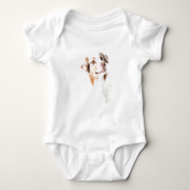 Australian Shepherd dog Baby Bodysuit (Front)