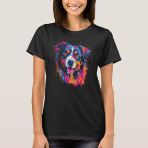Australian Shepherd Dog Border Collie Graffiti Gra T-Shirt