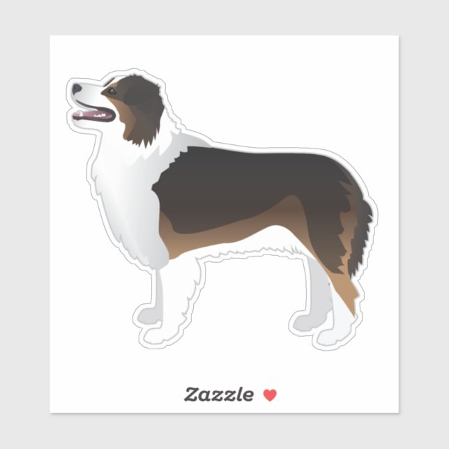 Australian Shepherd Dog Breed Side View Silhouette (Sheet)