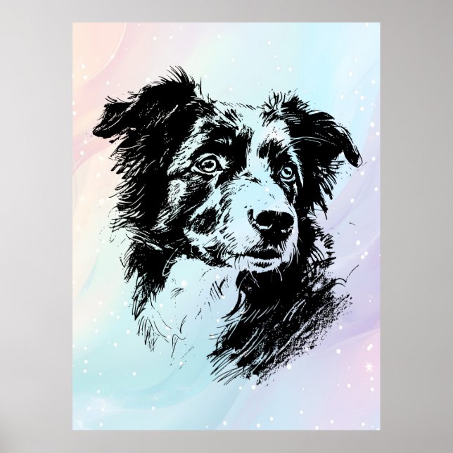 Australian Shepherd Dog Chic Art Design Poster (Front)