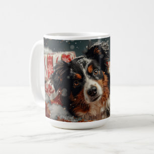 Australian Shepherd Dog Christmas Festive Coffee Mug