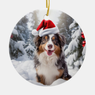 Australian Shepherd Dog Christmas Keepsake Ceramic Tree Decoration