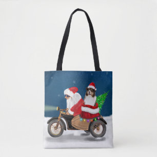 Australian Shepherd Dog Christmas Santa Claus  Tote Bag
