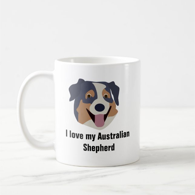 Australian Shepherd Dog Coffee Mug (Left)