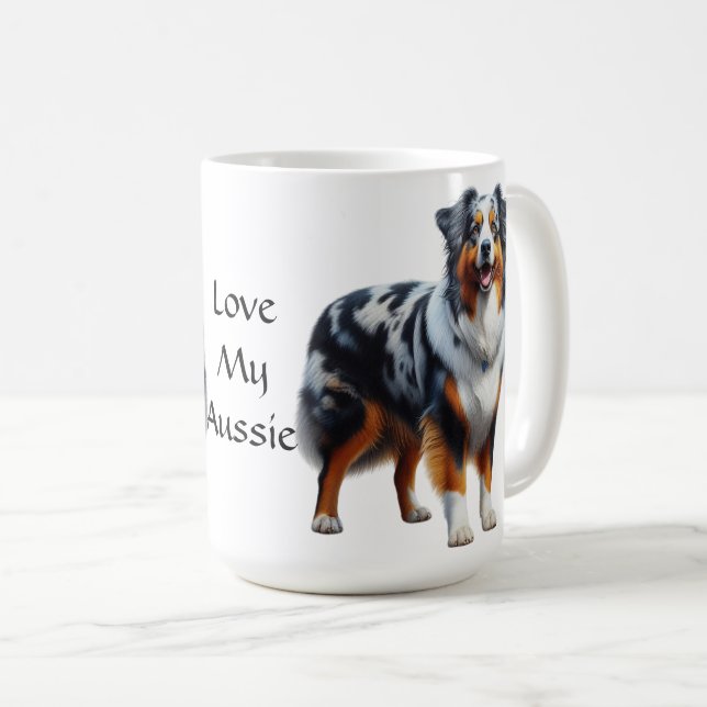 Australian Shepherd Dog Coffee Mug (Front Right)